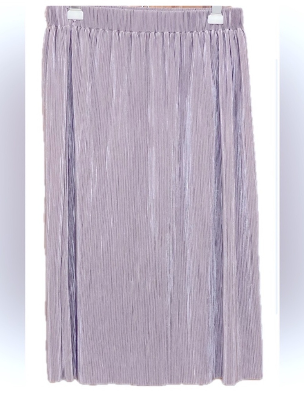 Lavender plisse midi skirt